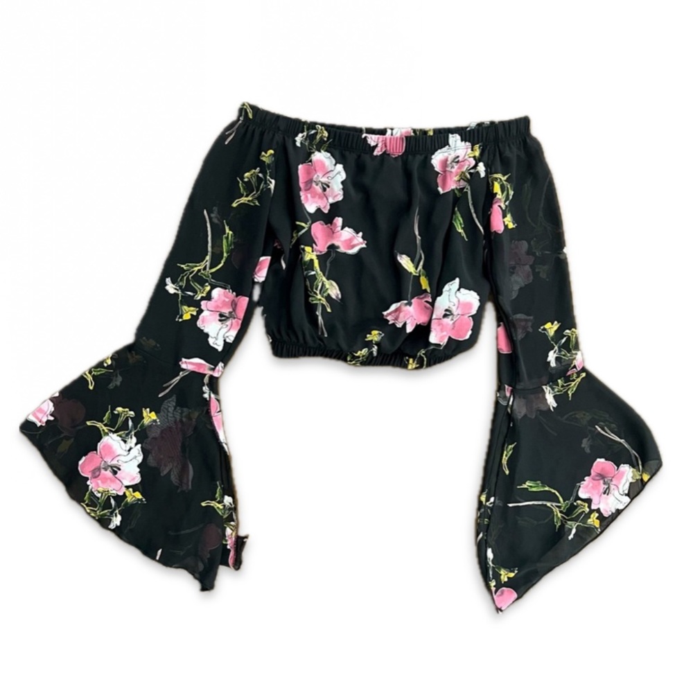 Blue Blush Cropped Long Sleeve